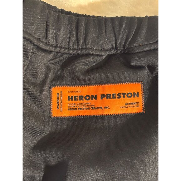 Heron Preston Black Jogger Pants With Orange Label - Picture 5 of 9